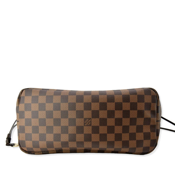 LOUIS VUITTON Neverfull MM Damier Ebene Tote Bag Brown