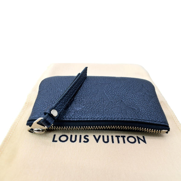 LOUIS VUITTON Key Pouch Empreinte Leather Wallet Blue