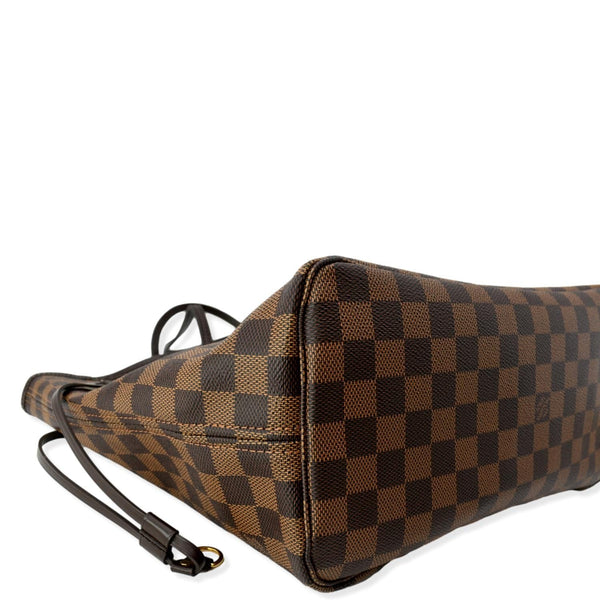 LOUIS VUITTON Neverfull MM Damier Ebene Tote Bag Brown