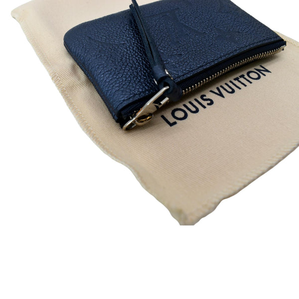 LOUIS VUITTON Key Pouch Empreinte Leather Wallet Blue
