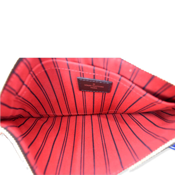 LOUIS VUITTON Neverfull Damier Ebene Pochette Wristlet Pouch Brown