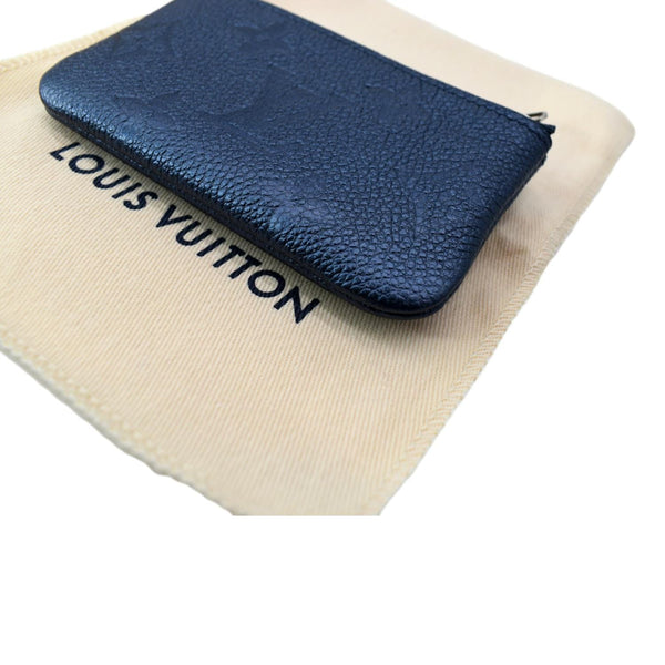 LOUIS VUITTON Key Pouch Empreinte Leather Wallet Blue