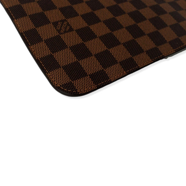 LOUIS VUITTON Neverfull Damier Ebene Pochette Wristlet Pouch Brown
