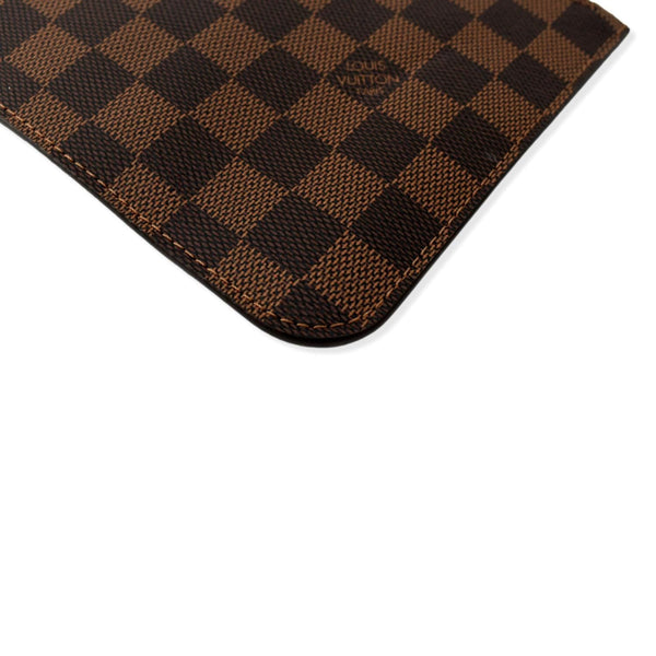 LOUIS VUITTON Neverfull Damier Ebene Pochette Wristlet Pouch Brown