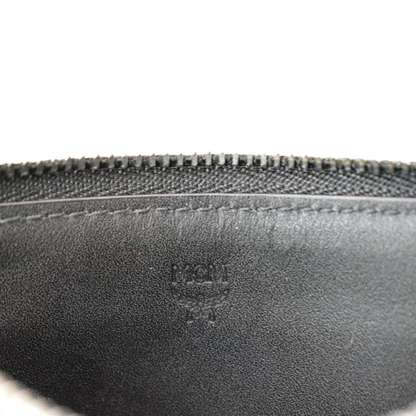 MCM Patricia Mini Visetos Coated Canvas Card Case Wallet Black