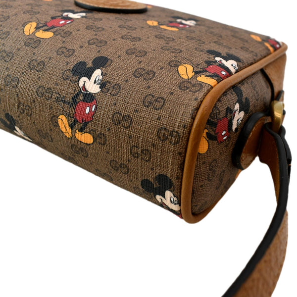 GUCCI x Disney Mickey Mouse GG Supreme Coated Canvas Crossbody Bag Brown 602536