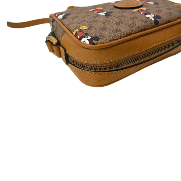 GUCCI x Disney Mickey Mouse GG Supreme Coated Canvas Crossbody Bag Brown 602536