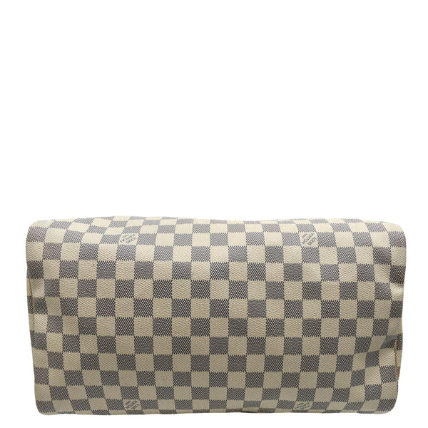 LOUIS VUITTON Speedy 35 Damier Azur Satchel Bag White