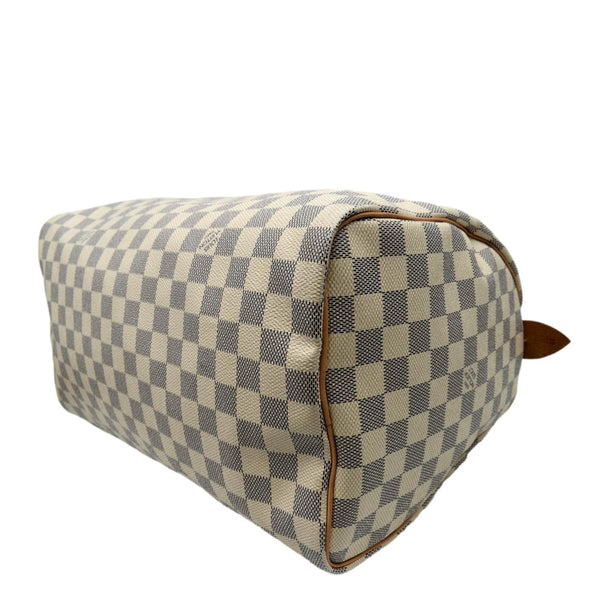 LOUIS VUITTON Speedy 35 Damier Azur Satchel Bag White