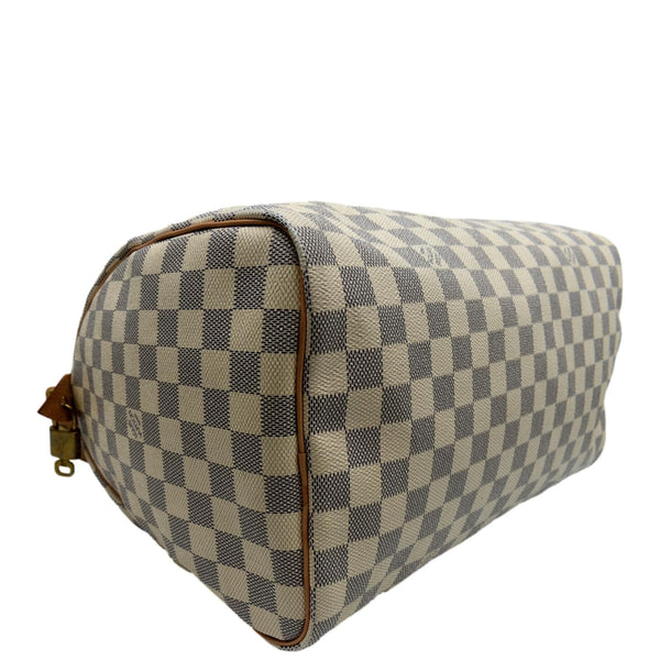 LOUIS VUITTON Speedy 35 Damier Azur Satchel Bag White