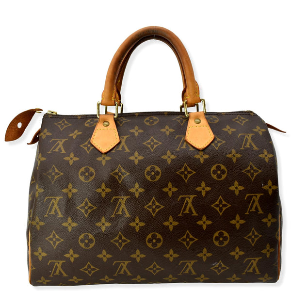 LOUIS VUITTON Speedy 30 Monogram Canvas Satchel Bag Brown - Hot Deals