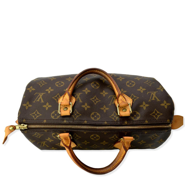 LOUIS VUITTON Speedy 30 Monogram Canvas Satchel Bag Brown - Hot Deals