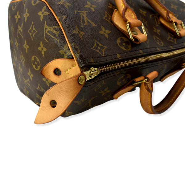 LOUIS VUITTON Speedy 30 Monogram Canvas Satchel Bag Brown - Hot Deals