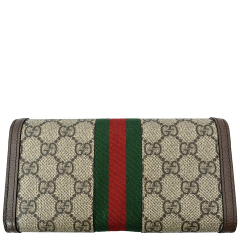 GUCCI Ophidia GG Continental Supreme Canvas Wallet Beige 523153