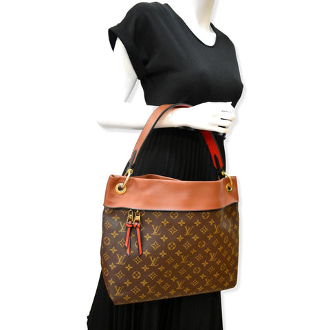 LOUIS VUITTON Tuileries Monogram Canvas Hobo Bag Caramel