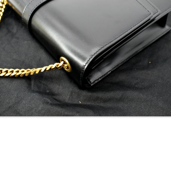 YVES SAINT LAURENT Sulpice Medium Monogram Clasp Shoulder Bag Black