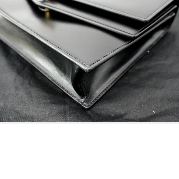 YVES SAINT LAURENT Sulpice Medium Monogram Clasp Shoulder Bag Black