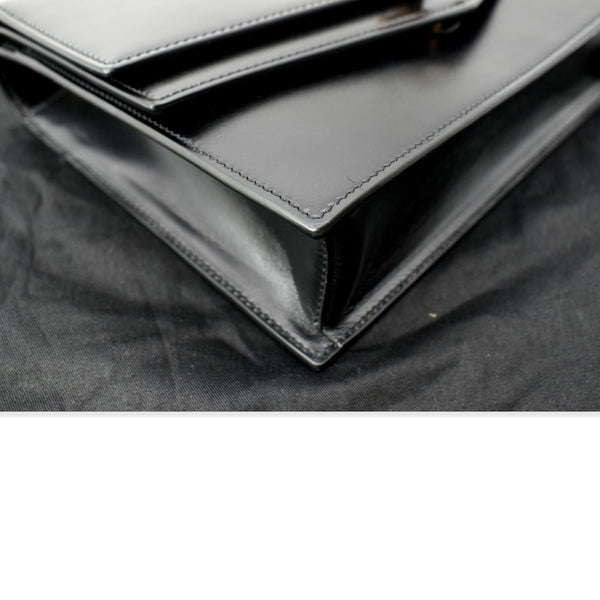 YVES SAINT LAURENT Sulpice Medium Monogram Clasp Shoulder Bag Black