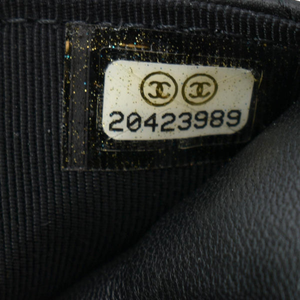 CHANEL Wallet On Chain Lambskin Leather WOC Crossbody Bag Black