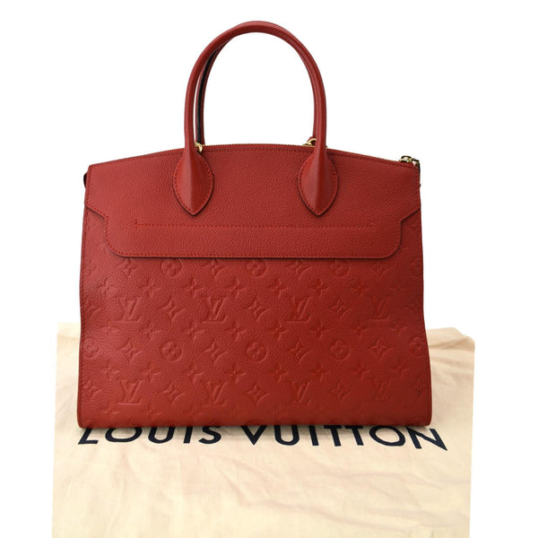 LOUIS VUITTON Pont-Neuf GM Empreinte Leather Satchel Bag Red