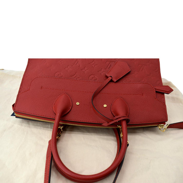 LOUIS VUITTON Pont-Neuf GM Empreinte Leather Satchel Bag Red