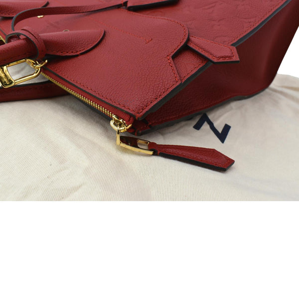 LOUIS VUITTON Pont-Neuf GM Empreinte Leather Satchel Bag Red