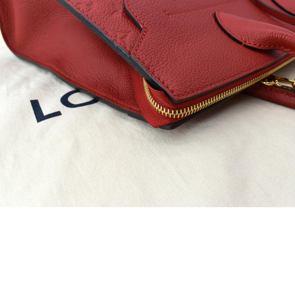 LOUIS VUITTON Pont-Neuf GM Empreinte Leather Satchel Bag Red
