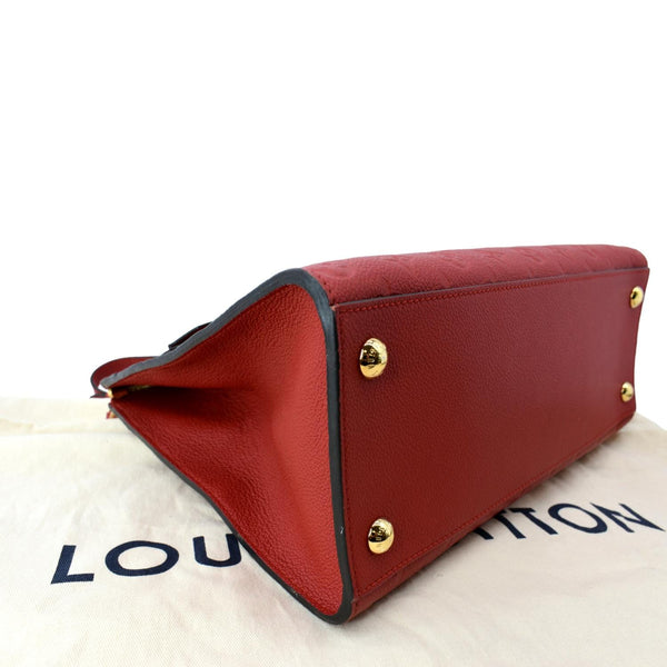 LOUIS VUITTON Pont-Neuf GM Empreinte Leather Satchel Bag Red