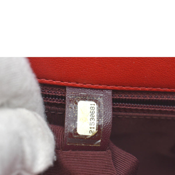 CHANEL Mademoiselle Vintage Flap Sheepskin Leather Shoulder Bag Red