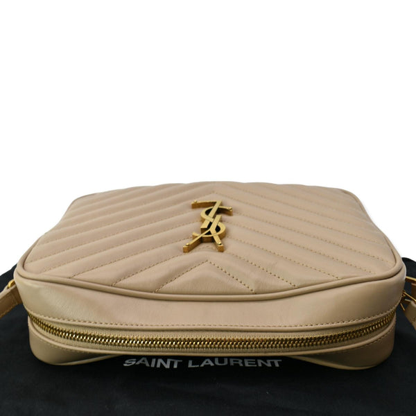 YVES SAINT LAURENT Lou Leather Camera Crossbody Bag Beige