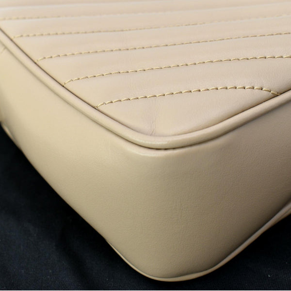 YVES SAINT LAURENT Lou Leather Camera Crossbody Bag Beige