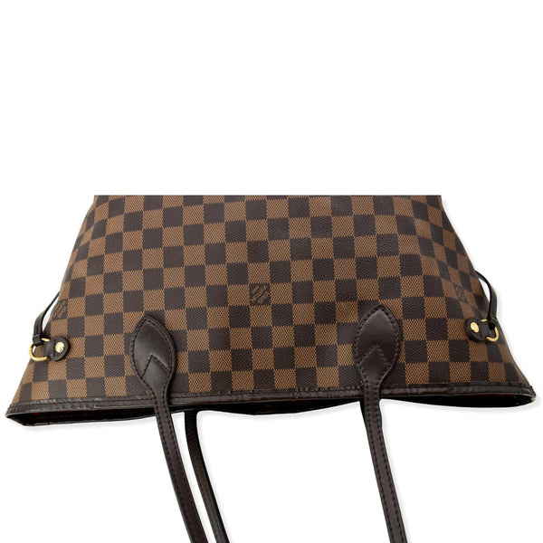 LOUIS VUITTON Neverfull MM Damier Ebene Shoulder Bag Brown