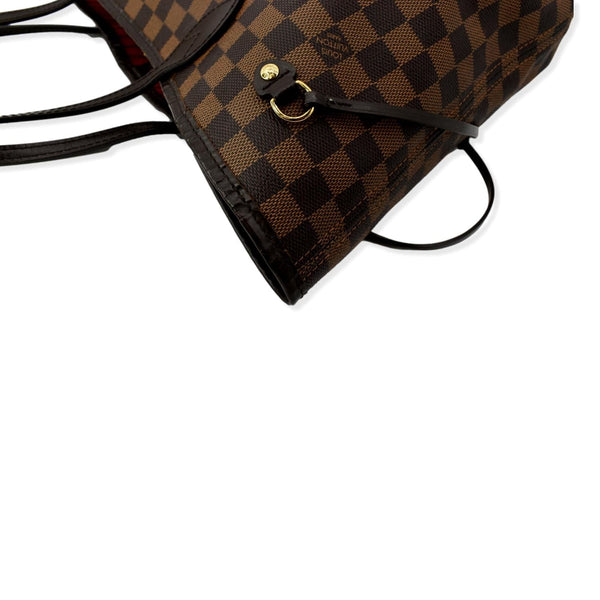LOUIS VUITTON Neverfull MM Damier Ebene Shoulder Bag Brown