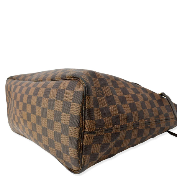 LOUIS VUITTON Neverfull MM Damier Ebene Shoulder Bag Brown