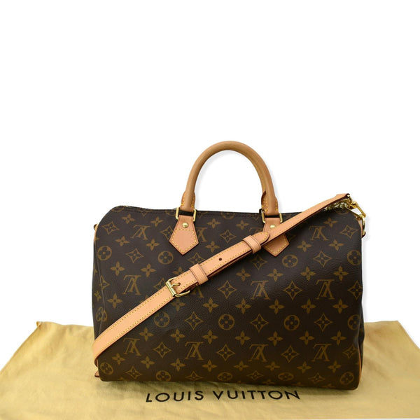 LOUIS VUITTON Speedy 35 Monogram Canvas Shoulder Bag Brown