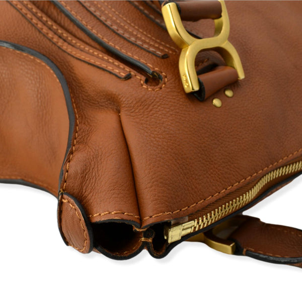 CHLOE Marcie Large Calfskin Leather Shoulder Bag Tan