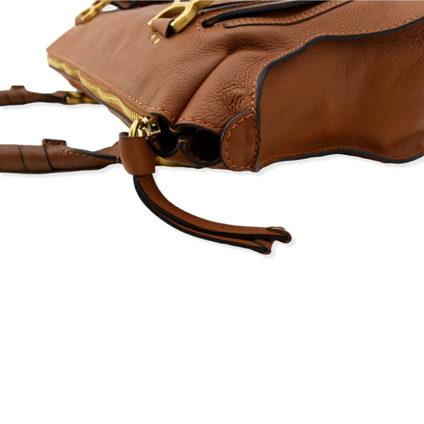 CHLOE Marcie Large Calfskin Leather Shoulder Bag Tan