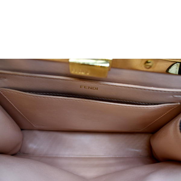 FENDI Peekaboo Iseeu Small Leather Tote Bag White