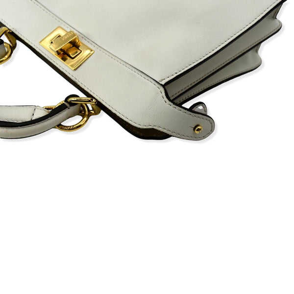 FENDI Peekaboo Iseeu Small Leather Tote Bag White