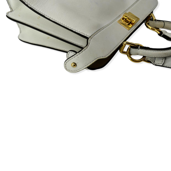 FENDI Peekaboo Iseeu Small Leather Tote Bag White