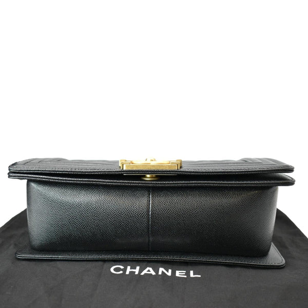 CHANEL Medium Boy Flap Caviar Quilted Leather Shoulder Bag Black