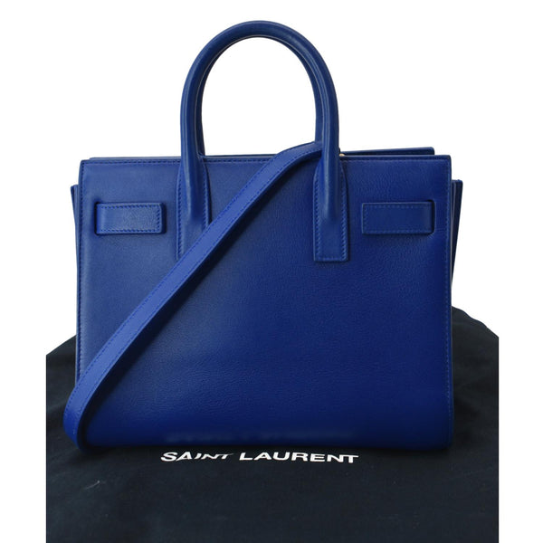 YVES SAINT LAURENT Sac de Jour Leather Shoulder Bag Blue-DDH