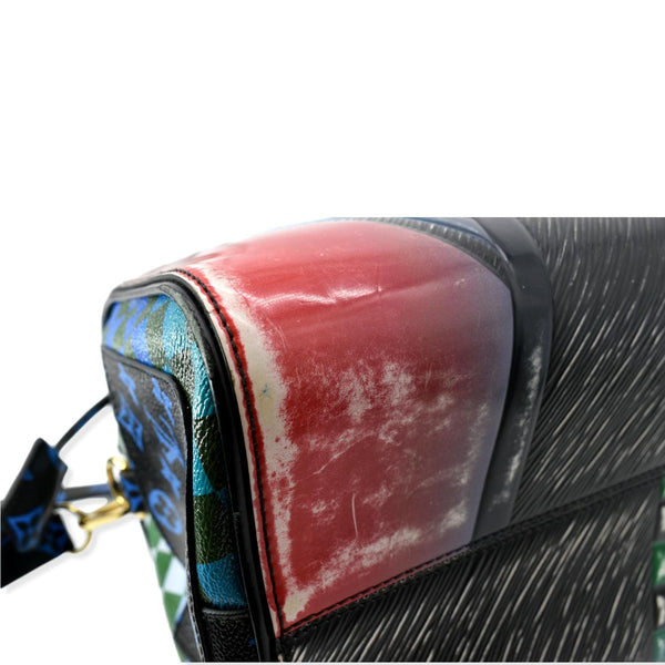 LOUIS VUITTON Race Speedy Bandouliere 30 Epi Monogram Damier Satchel Bag Black