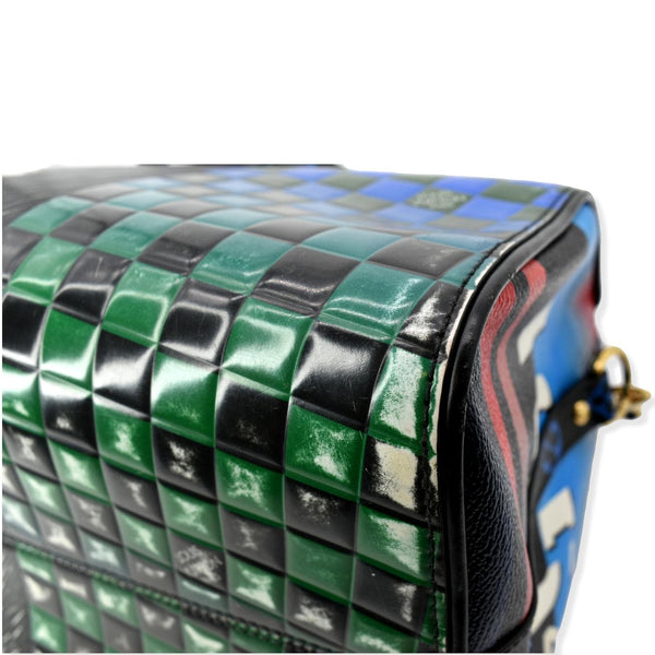 LOUIS VUITTON Race Speedy Bandouliere 30 Epi Monogram Damier Satchel Bag Black