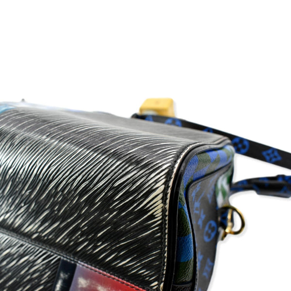 LOUIS VUITTON Race Speedy Bandouliere 30 Epi Monogram Damier Satchel Bag Black