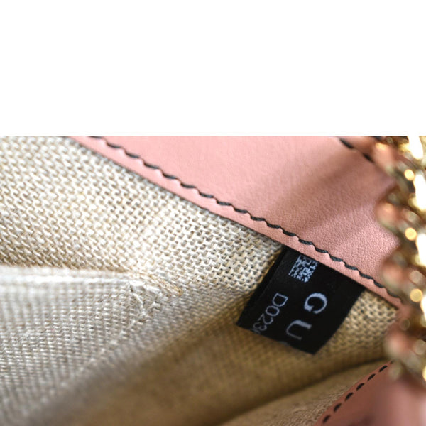 GUCCI Emily Medium GG Guccissima Leather Chain Shoulder Bag Light Pink 449635