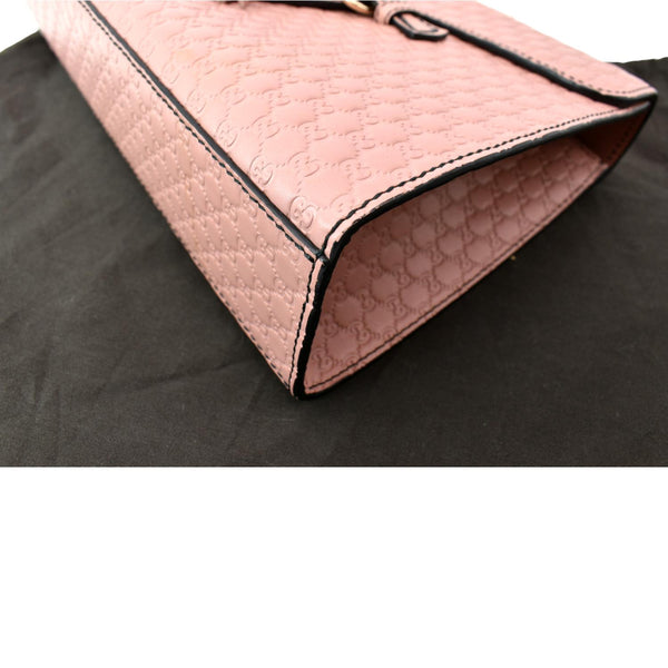 GUCCI Emily Medium GG Guccissima Leather Chain Shoulder Bag Light Pink 449635