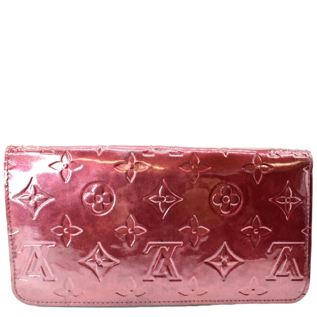Louis Vuitton Monogram Amarante Zippy Leather Vernis Wallet W/Added Chain Pre Owned