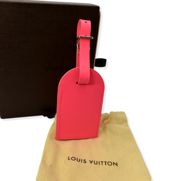 LOUIS VUITTON Leather Luggage Tag Hot Pink