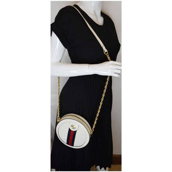 Gucci Ophidia Mini GG Round Web Leather Shoulder Bag
